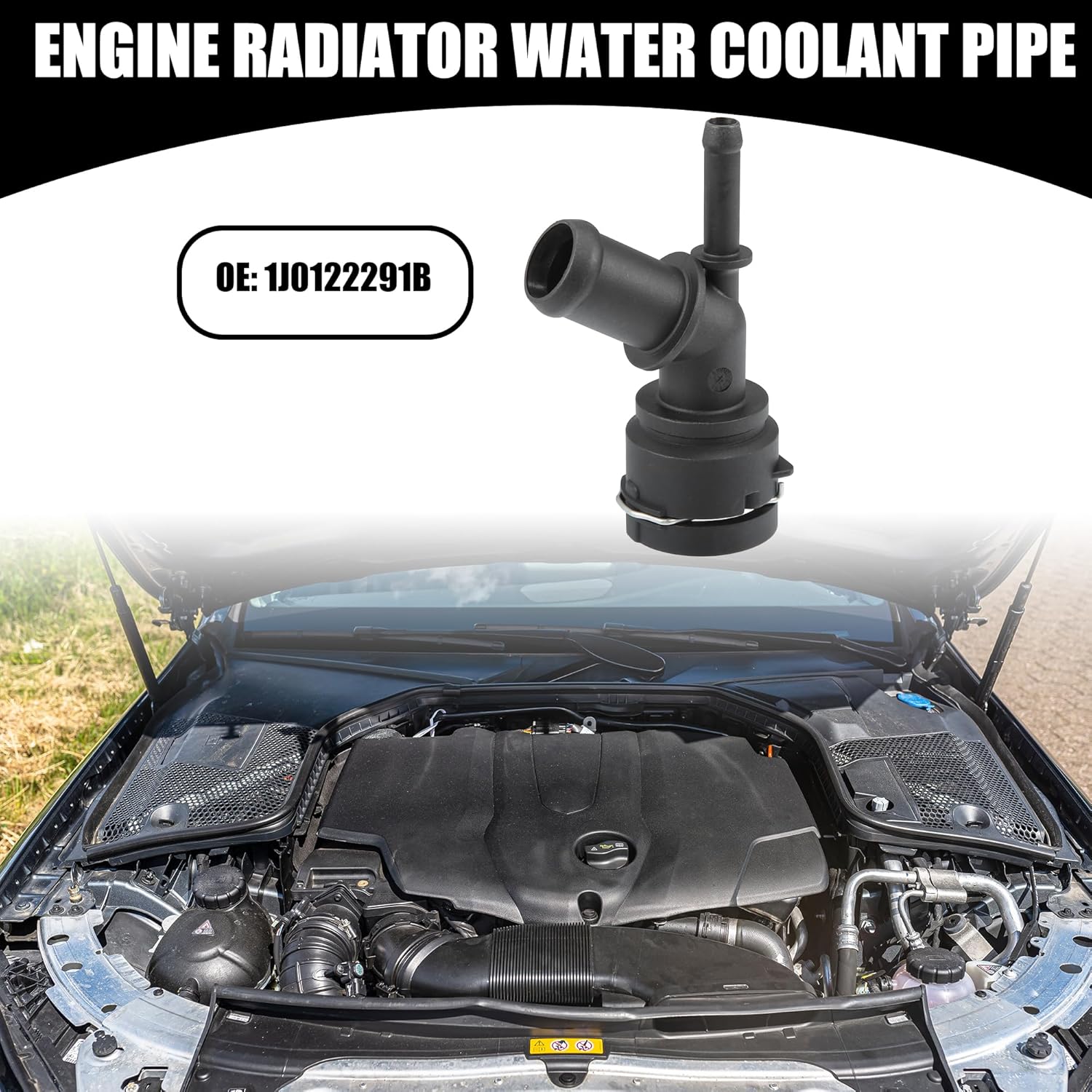 Tubo de conector de manguera de refrigerante para radiador No.1J0122291B – Conector de manguera de calentador interior de coche – para Volkswagen