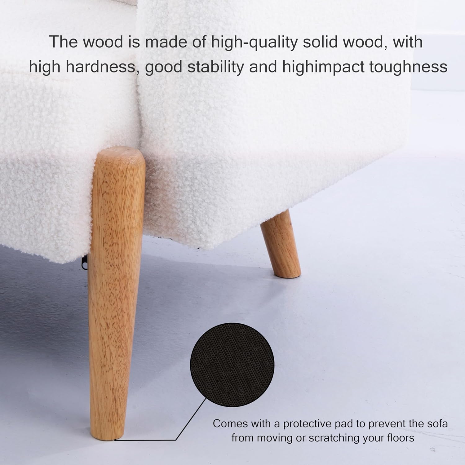 HanStrong Sofá biplaza, 59.1 pulgadas, sofá pequeño y moderno con tres bonitas almohadas lumbares curvadas para espacios pequeños, beige claro