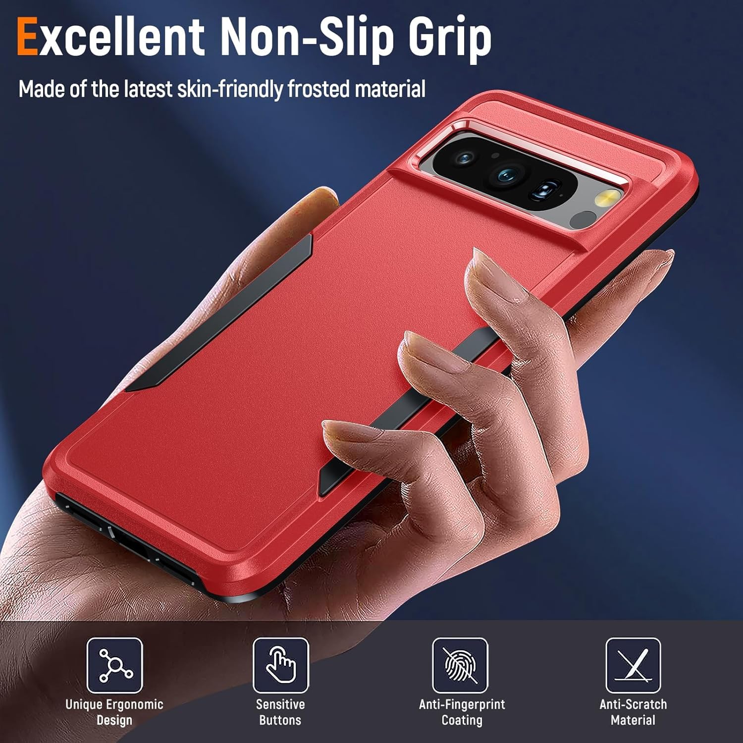 Oneagle Funda para Google Pixel 8, Pixel 8 con 2 protectores de pantalla, protección militar de 15 pies, doble capa, resistente, antideslizante,