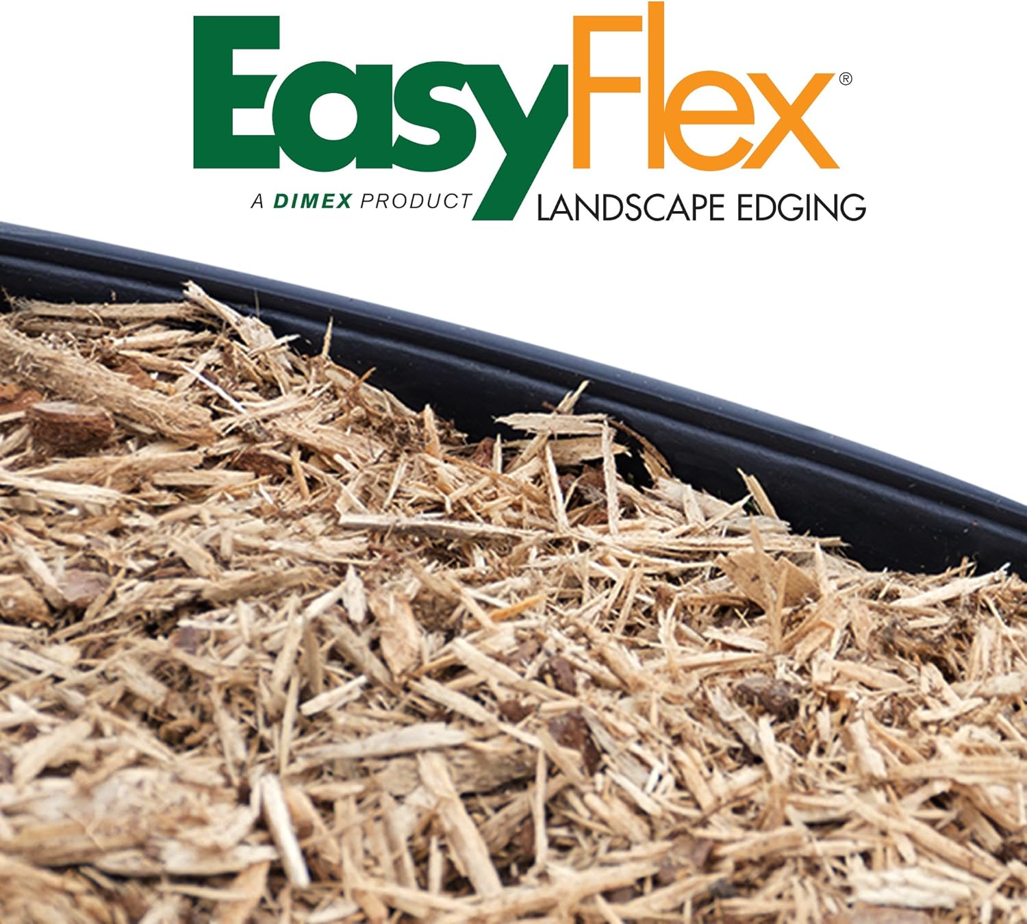 EasyFlex Borde de paisaje sin excavación con picos de anclaje, borde de jardín de plástico recto alto de 1.5 pulgadas, kit de 40 pies, negro y picos