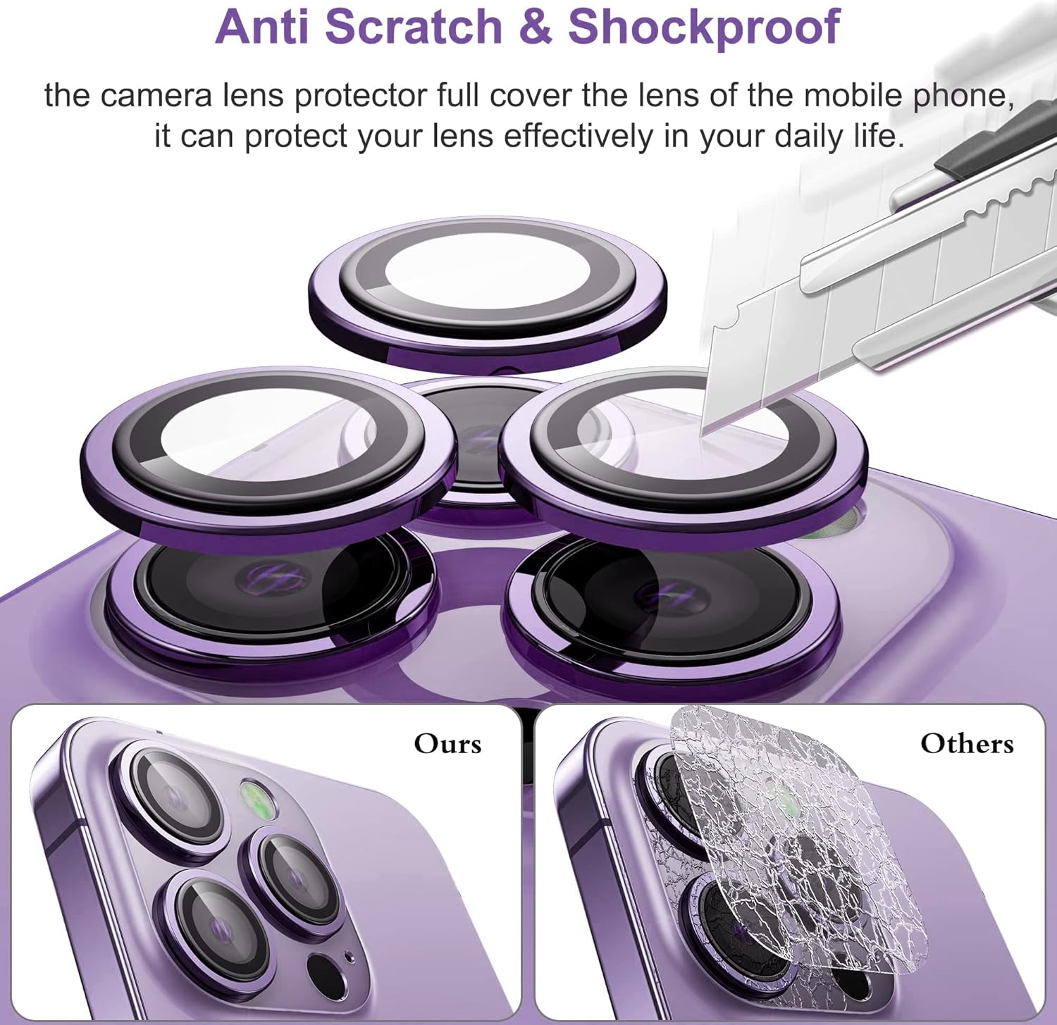 Protector de lente de cámara para iPhone 14 ProMaxiPhone 14 Pro, para iPhone 14 ProMax, protector de pantalla para lente, película de vidrio