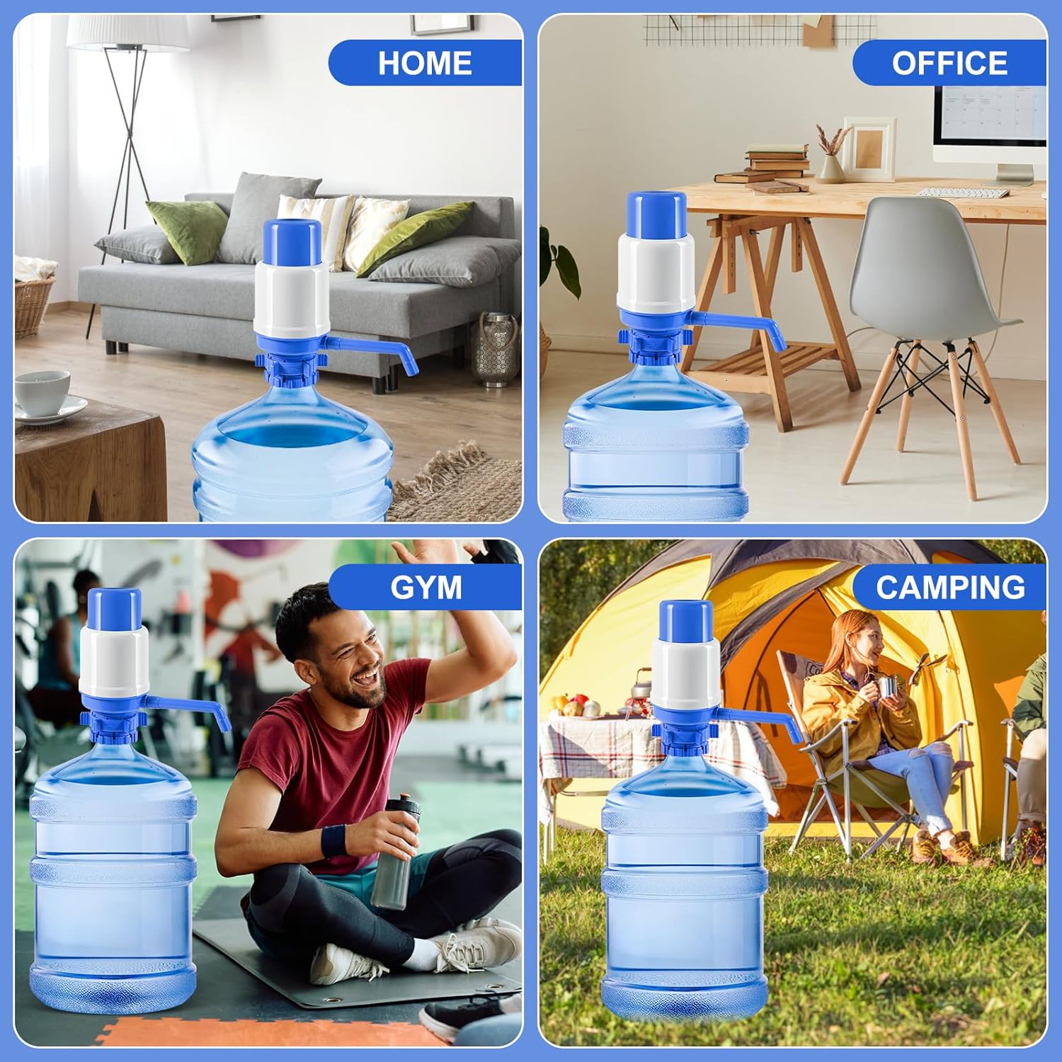 Dispensador de agua manual para botella de 5 galones, dispensador de agua de 5 galones, ajuste universal para jarras de corona de 2 a 5 galones, 3