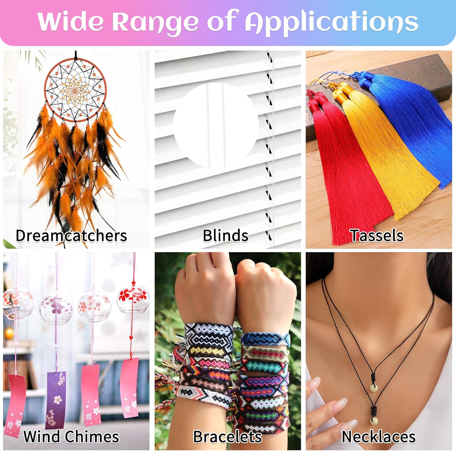 Cuerda de nailon para pulseras, 20 rollos de cordón de nudo chino de 0.028 in Kumihimo para hacer pulseras de la amistad, hilo para hacer joyas,