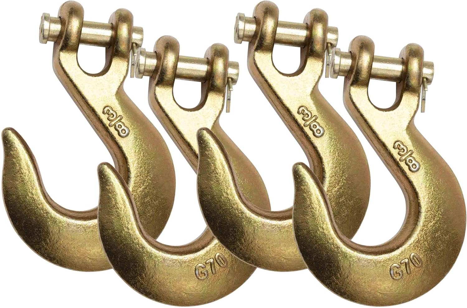 Mytee Products Paquete de 4 ganchos deslizantes de horquilla de 38 pulgadas  6,600 libras WLL Heavy Duty Grado 70 Gancho de cadena de remolque para