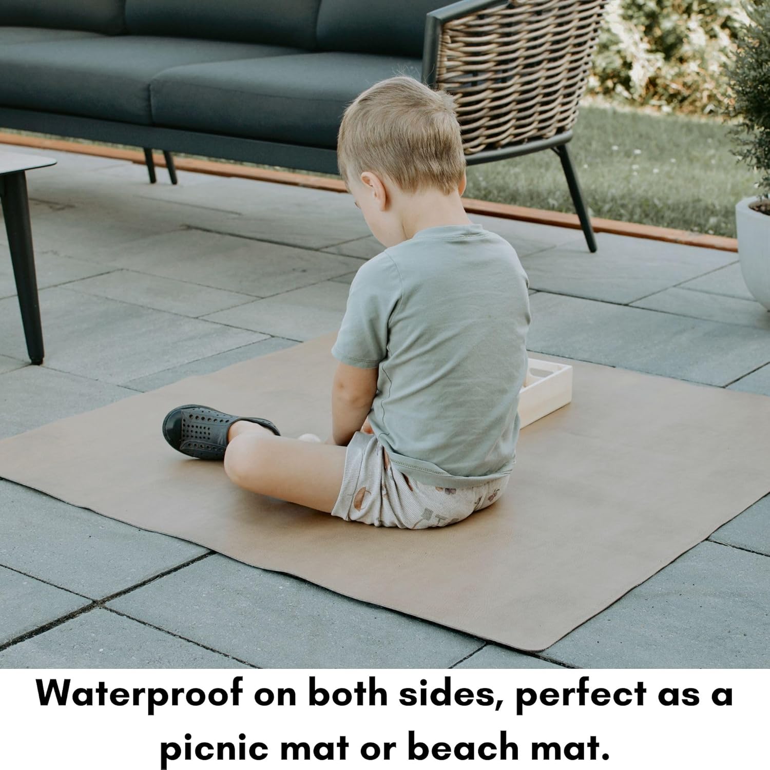 Uniklook Manta de picnic al aire libre impermeable para exteriores, tapete portátil grande para silla alta  Tapete de cuero vegano  Tapete de