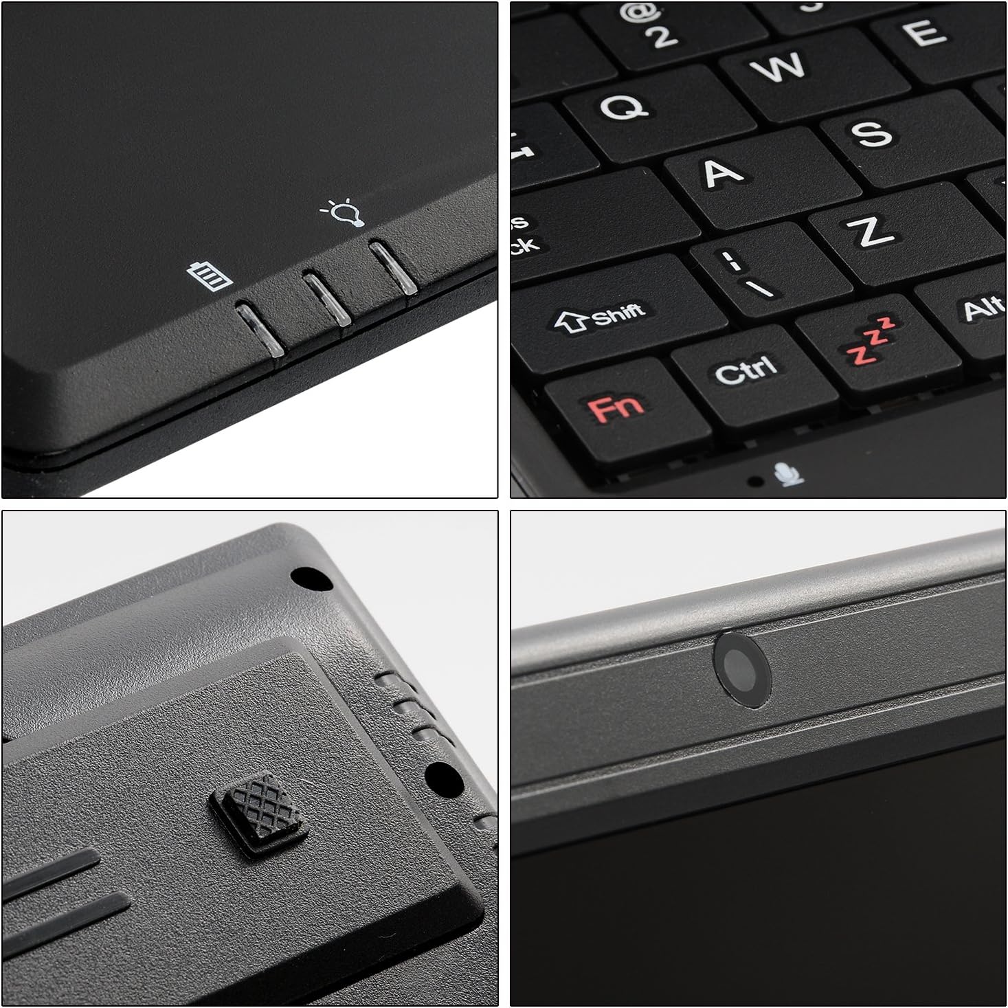Mini computadora portátil de 7 pulgadas para niños, Android 12 Quad Core 32GB WiFi Cámara integrada Netflix YouTube Flash Player (negro)