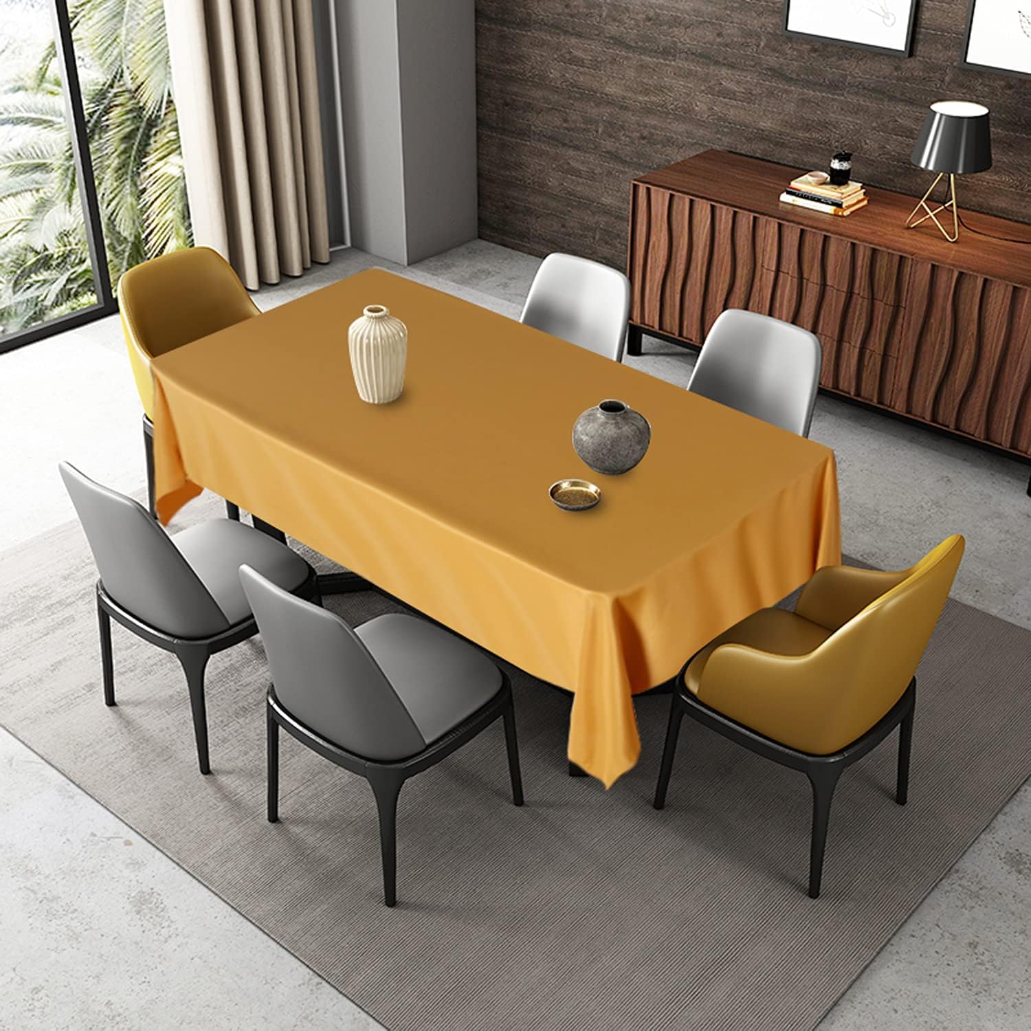 Fitable Mantel rectangular de 60 x 120 pulgadas, resistente a las manchas y a las arrugas, lavable, mantel de tela decorativa para mesa de comedor,