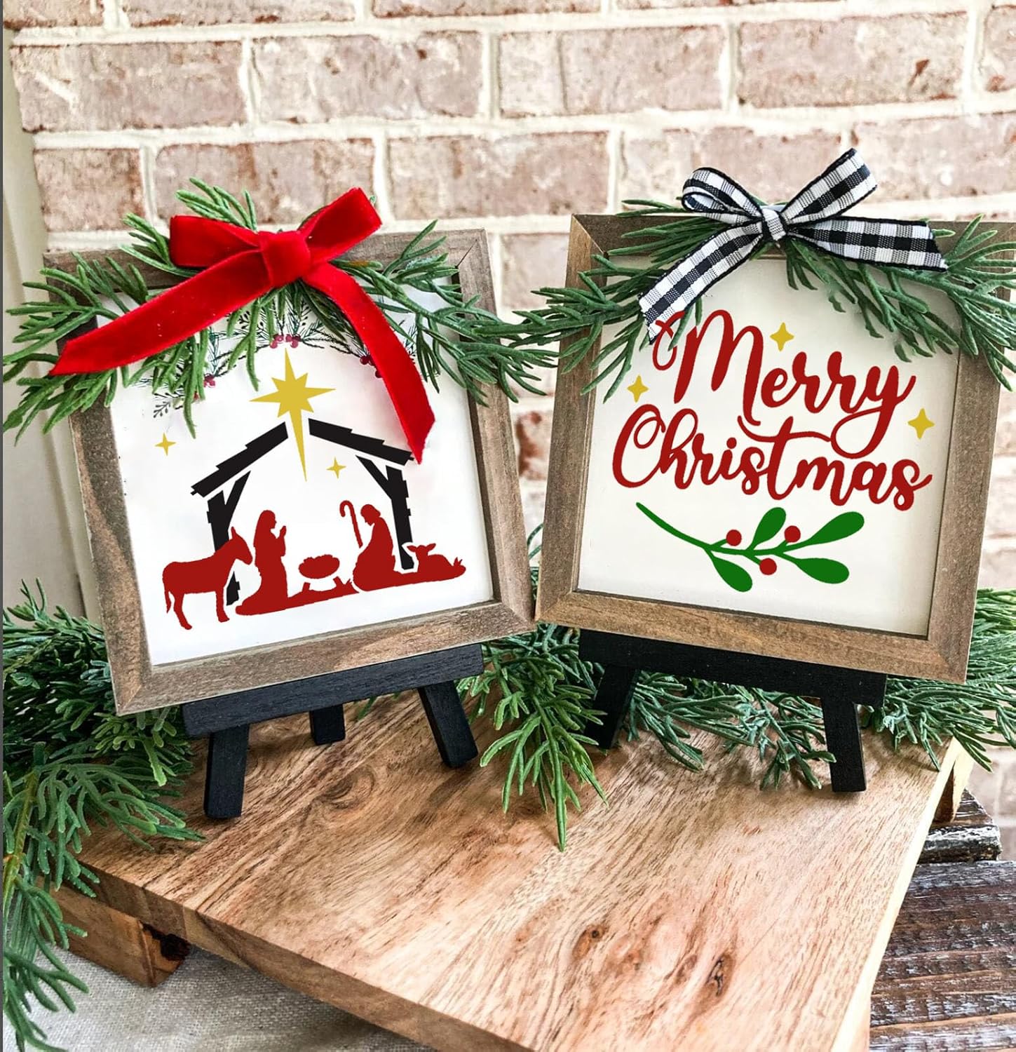 Plantillas de Navidad de 3 pulgadas para pintar sobre madera, 30 plantillas pequeñas de Navidad para árbol de Navidad, bandeja escalonada, bandeja