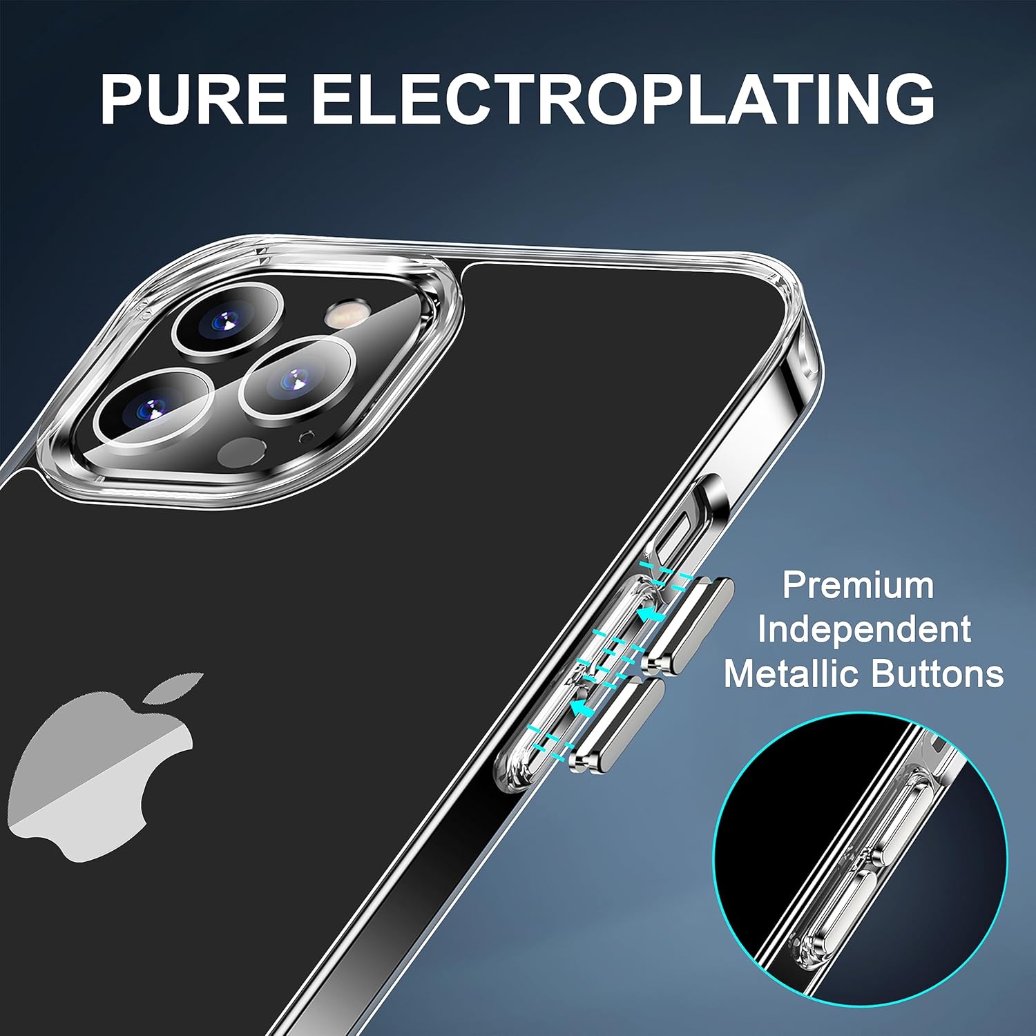 CEDO Funda con función atril para iPhone 15 Pro Max, funda de teléfono con soporte de metal integrado en modo de 3 vías, parachoques a prueba de