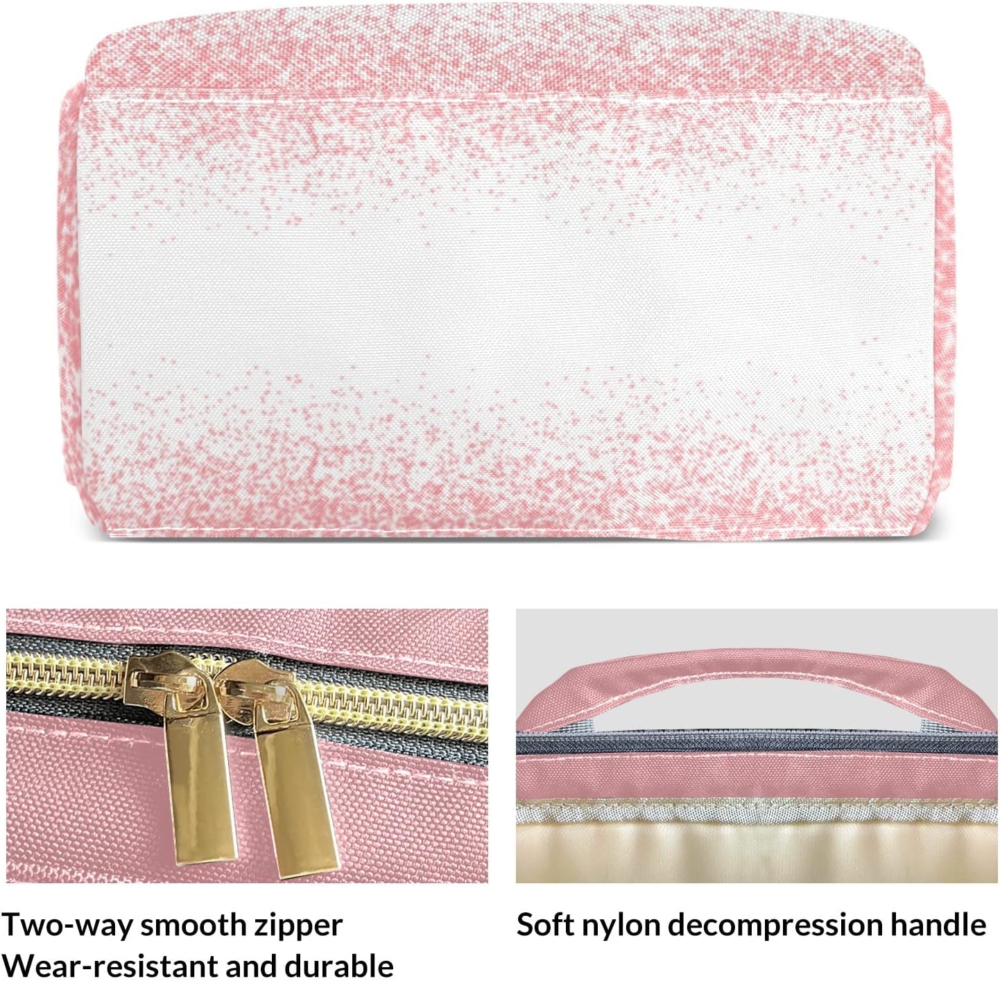 Bolsas de pañales con estampado rosa y blanco para mamá y niña, Personalizado 4