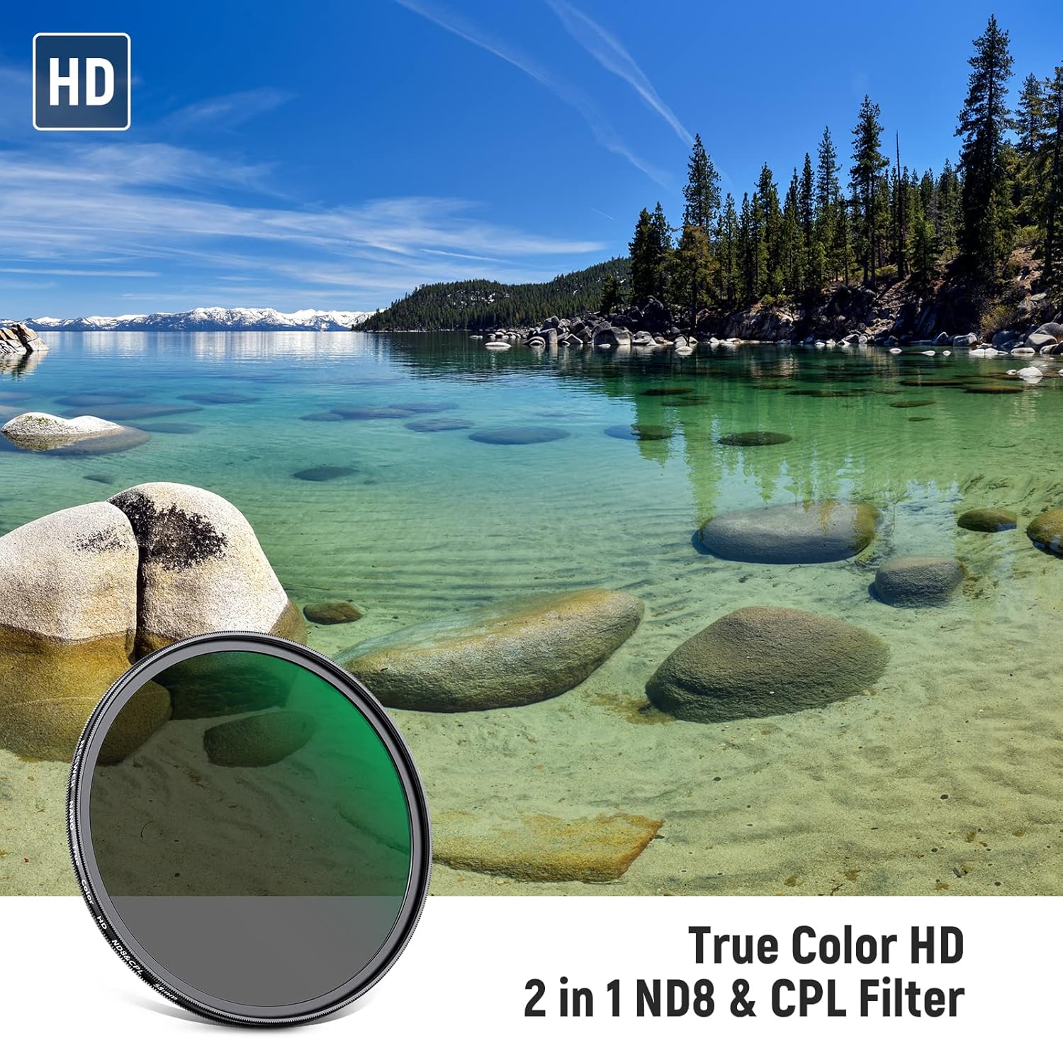 NEEWER CPL de color verdadero de 2.283 in con filtro ND8 2 en 1, filtro ND de 3 paradas y filtro polarizador circular combinado con vidrio óptico HD