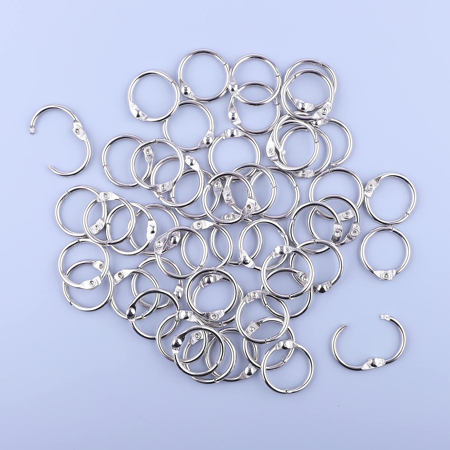 Anillos de carpeta de hojas sueltas de 0.75 pulgadas, (paquete de 50) anillos pequeños para libros de oficina, anillos de carpeta de acero