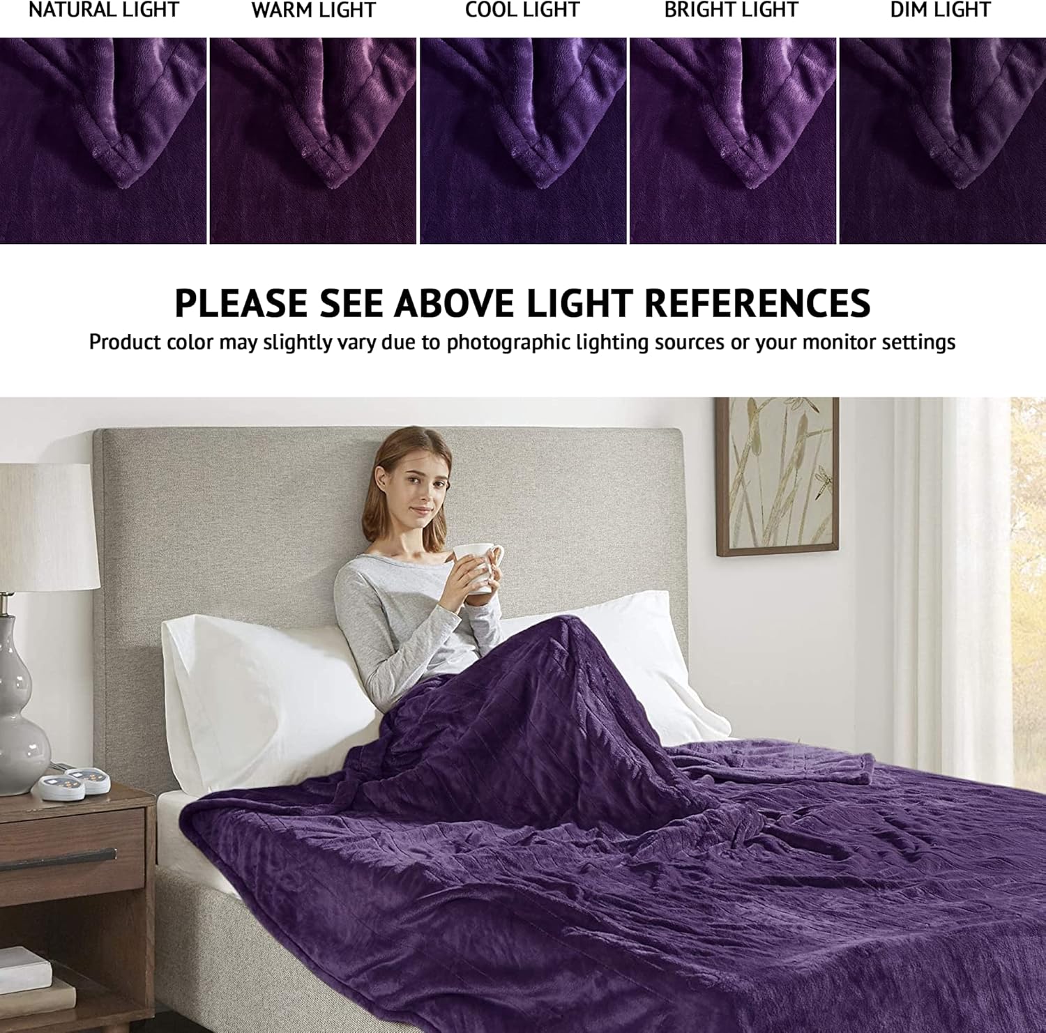 Beautyrest – Manta eléctrica de calentamiento rápido, apagado automático, prácticamente sin campos electromagnéticos, varios ajustes de calor,