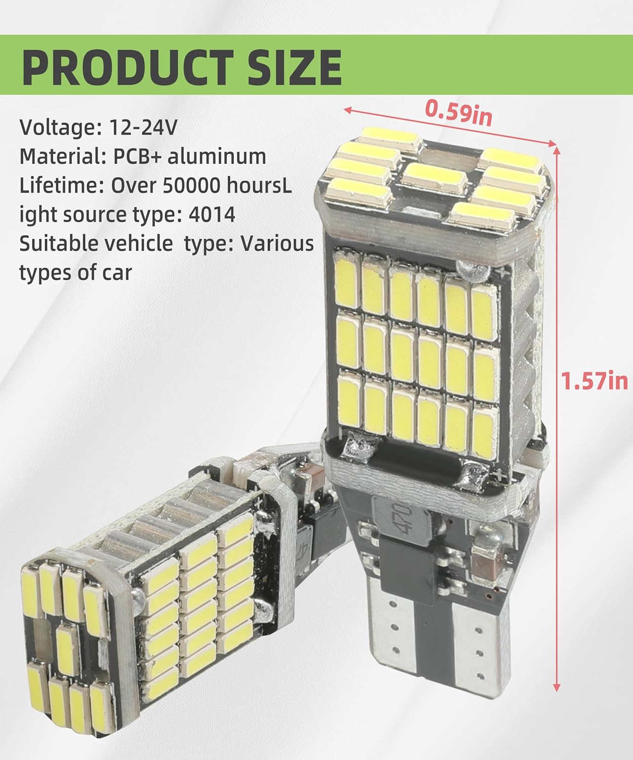 RACOONA Paquete de 4 luces LED de marcha atrás, bombilla de marcha atrás, accesorios de automóvil, sin errores, luces traseras LED, luces de giro,