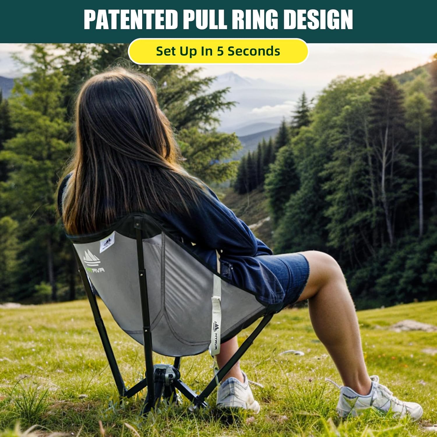 Silla plegable para exteriores, silla de campamento portátil, ligera, compacta, sillas plegables al aire libre para camping, playa, césped, playa,