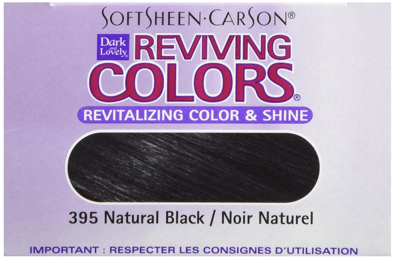 SoftSheen-Carson Colores revitalizantes oscuros y encantadores color y brillo nutritivos, negro natural 395