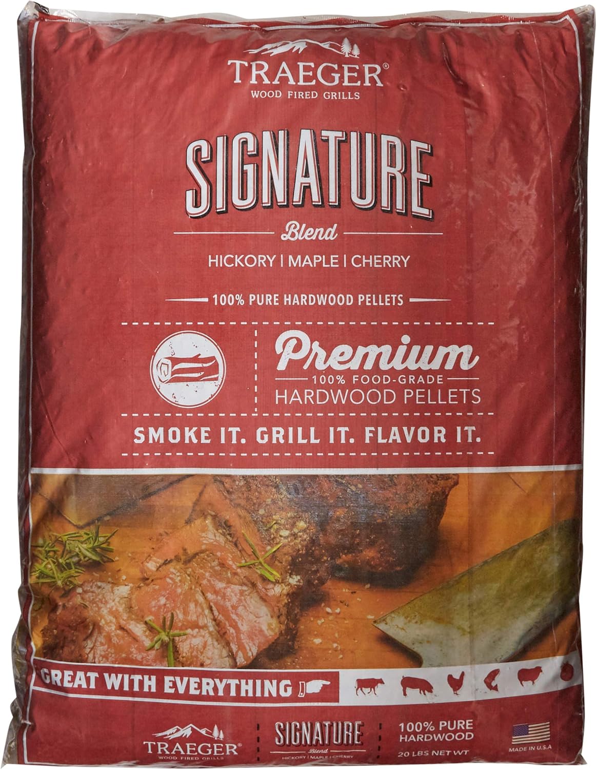 Traeger Grills Ironwood 650 – Parrilla de pellets de madera y ahumador Black & PEL331 Signature Blend 100% natural de pellets de madera dura, para
