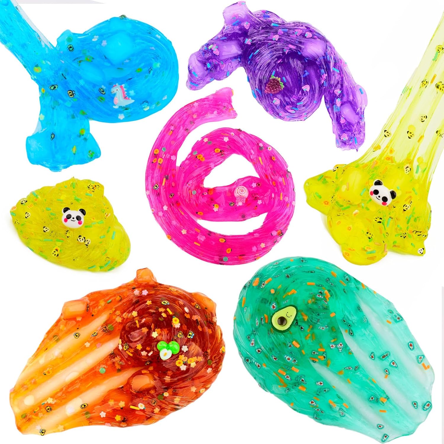 Kit de slime transparente, paquete de 10 unidades de slime transparente, no pegajosos, prefabricados, paquete de limo transparente, regalos de