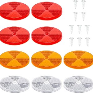 smseace 10 reflectores redondos rojosamarillosblancos con 10 tornillos de acero inoxidable utilizados para buzones, entradas, túneles, postes, smseace 10 reflectores redondos rojosamarillosblancos con 10 tornillos de acero inoxidable utilizados para buzones, entradas, túneles, postes,