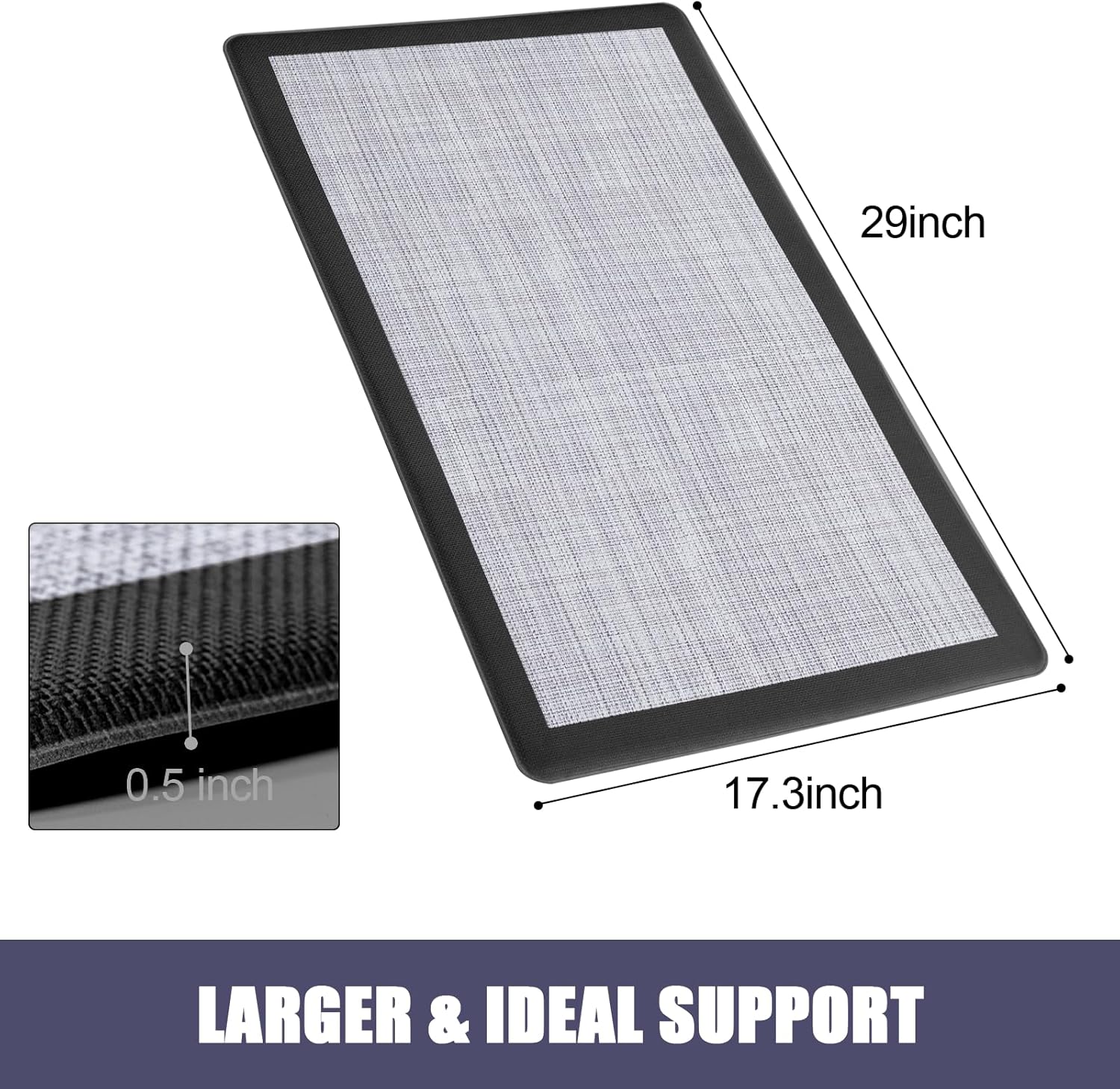 WEZVIX Tapete de cocina antifatiga, alfombras y tapetes de cocina acolchados antideslizantes, impermeable, tapete ergonómico de espuma cómoda para