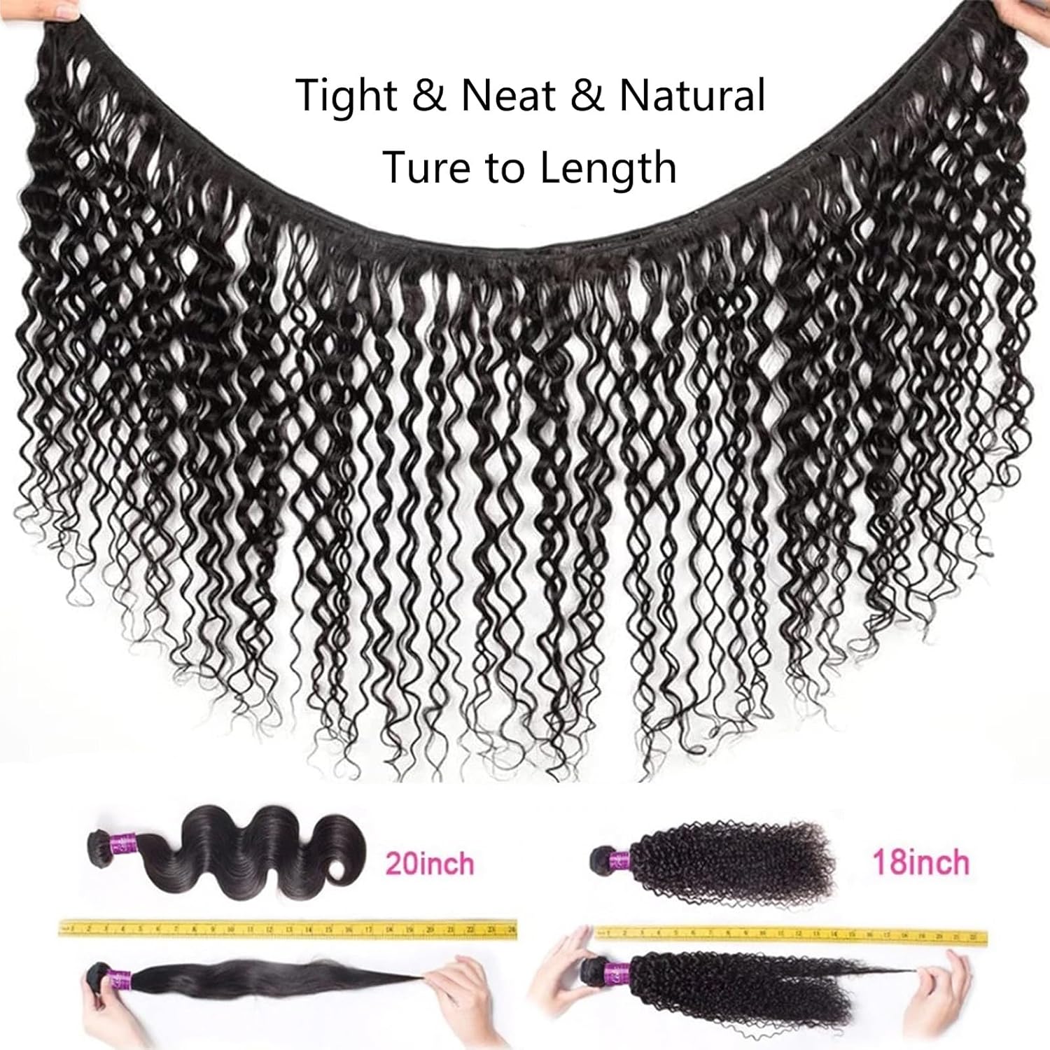 3 paquetes de cabello humano virgen brasileño 10A 100% sin procesar, mechones húmedos y ondulados, extensiones de cabello humano rizado profundo,