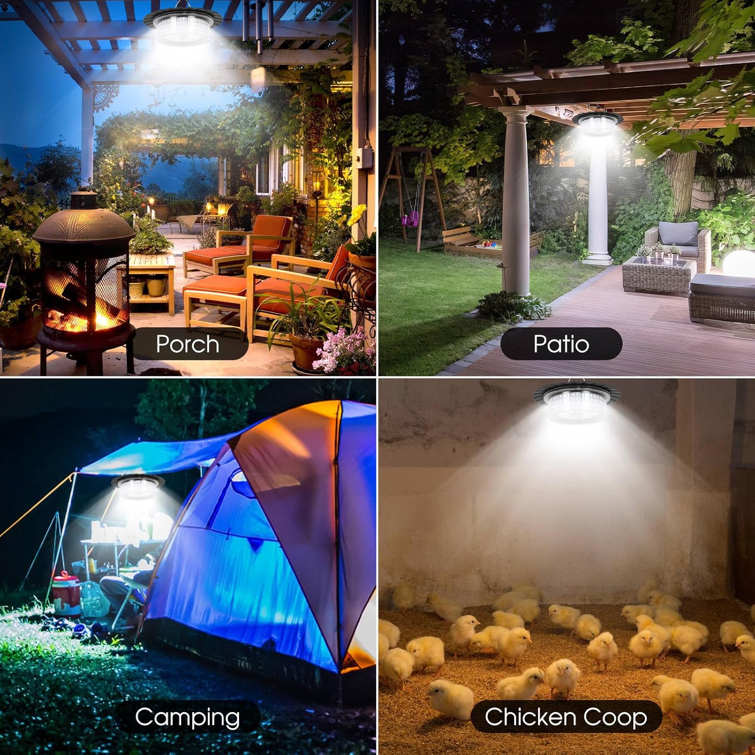 Luz solar para cobertizo, 244 LED, luz colgante solar para exteriores e interiores, 6 modos de iluminación de 360, luz solar con control remoto,