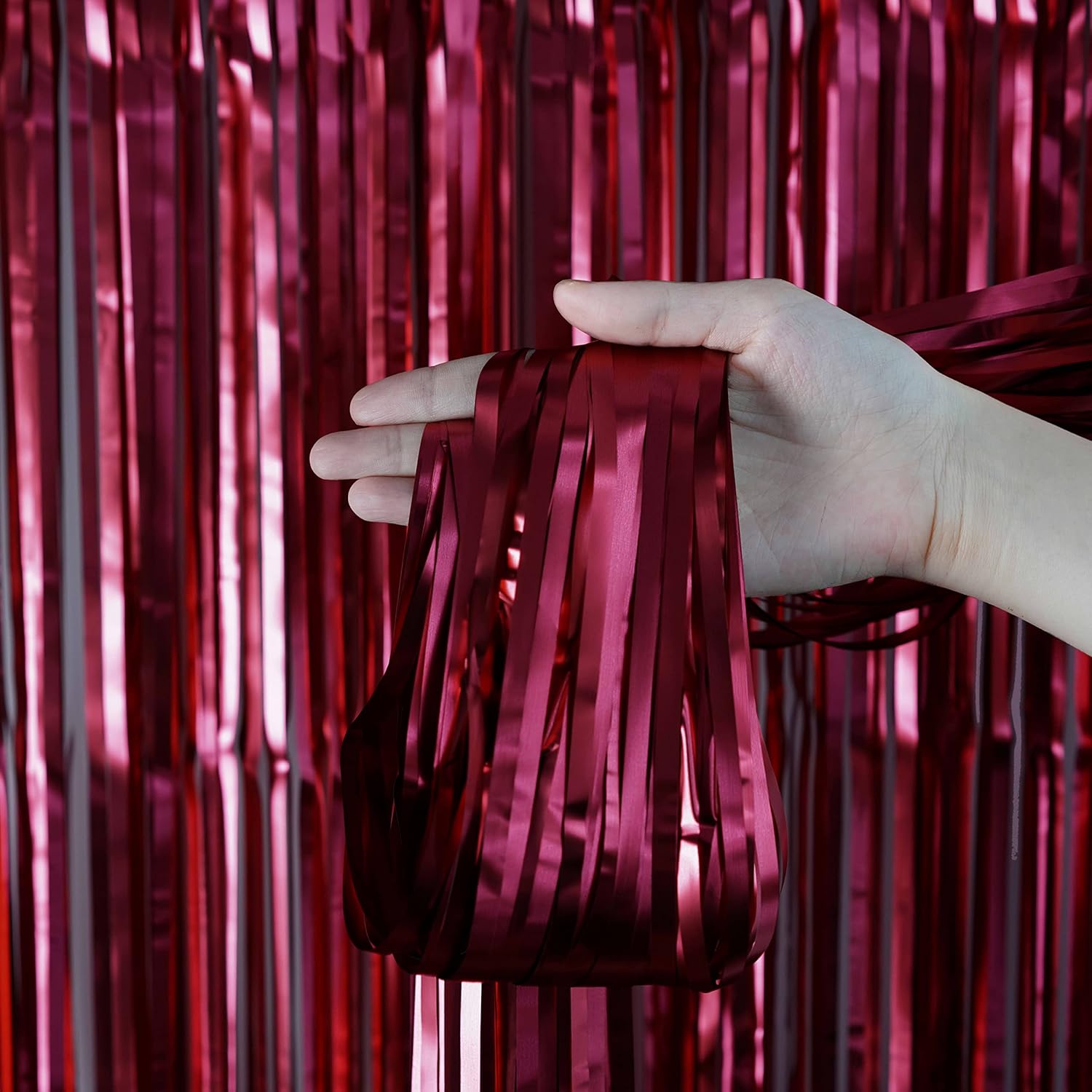 Cortinas de flecos de papel de aluminio de oropel para boda, aniversario, despedida de soltera, feliz cumpleaños, San Valentín, día de la madre,