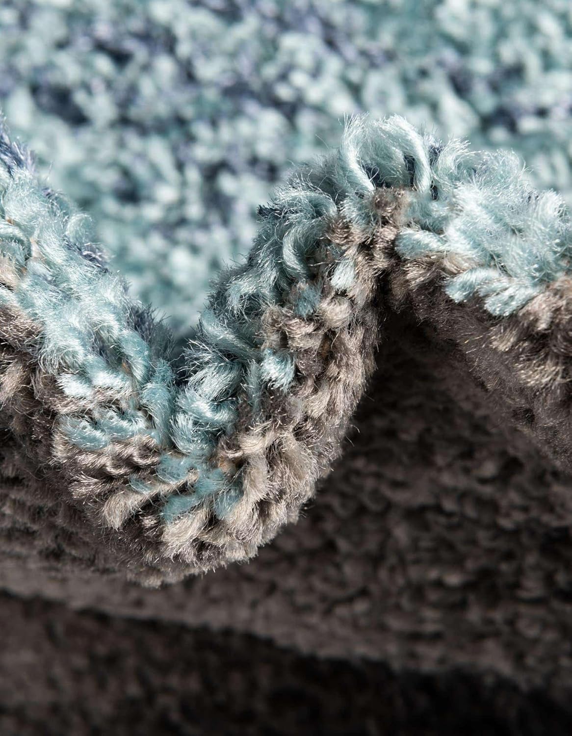 Unique Loom Autumn Collection – Alfombra rectangular de 7 pies 1 pulgada x 10 pies, color azul gris y marrón claro