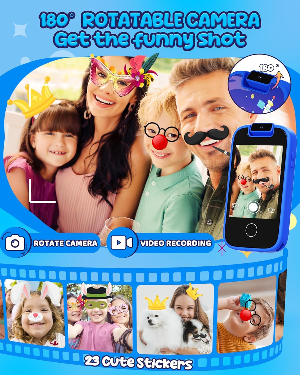 Teléfono inteligente de juguete para niños, regalos de shiningstone y juguetes para niños de 3 a 7 años, teléfono celular falso para niños con