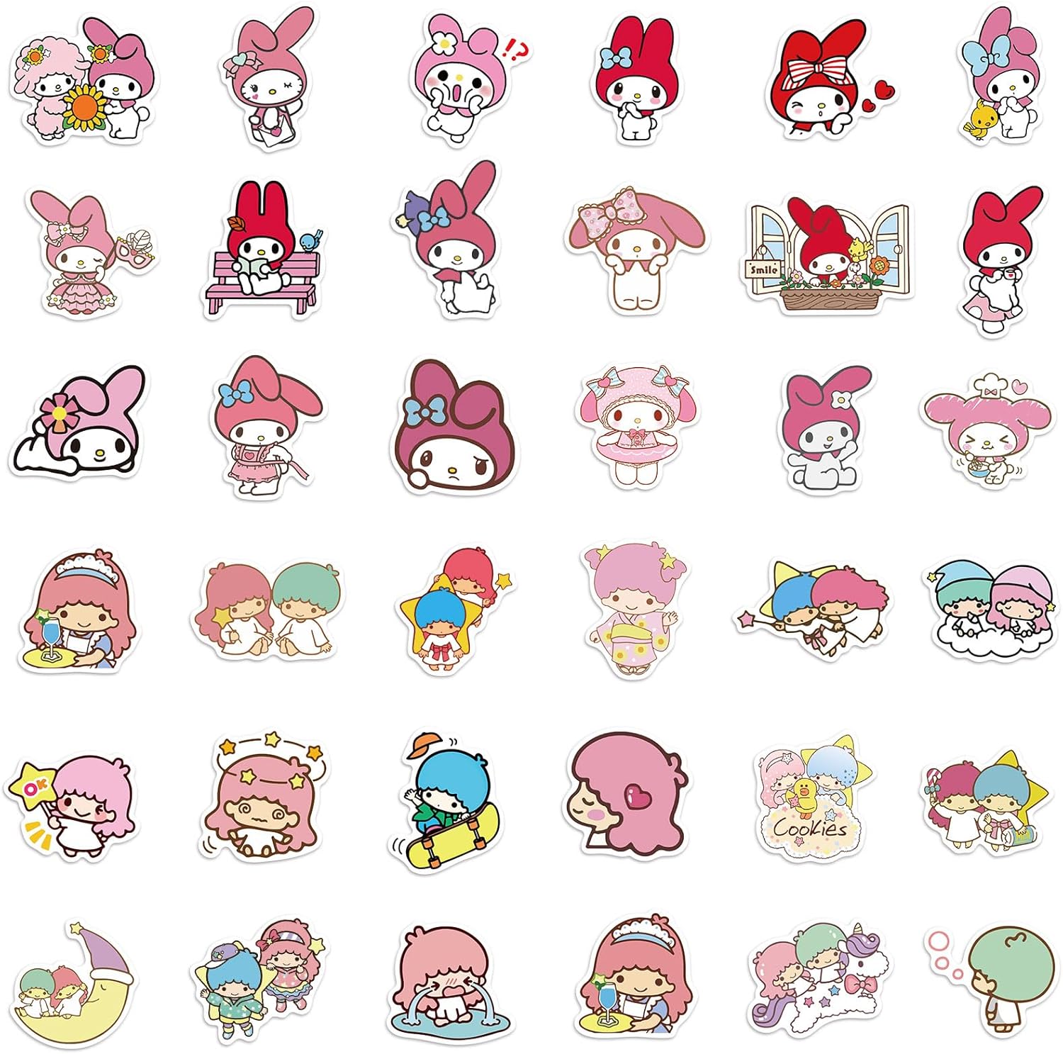 300 calcomanías estéticas de vinilo impermeable Kawaii para botella de agua, patineta, computadora, adolescentes, niños, niñas y adultos