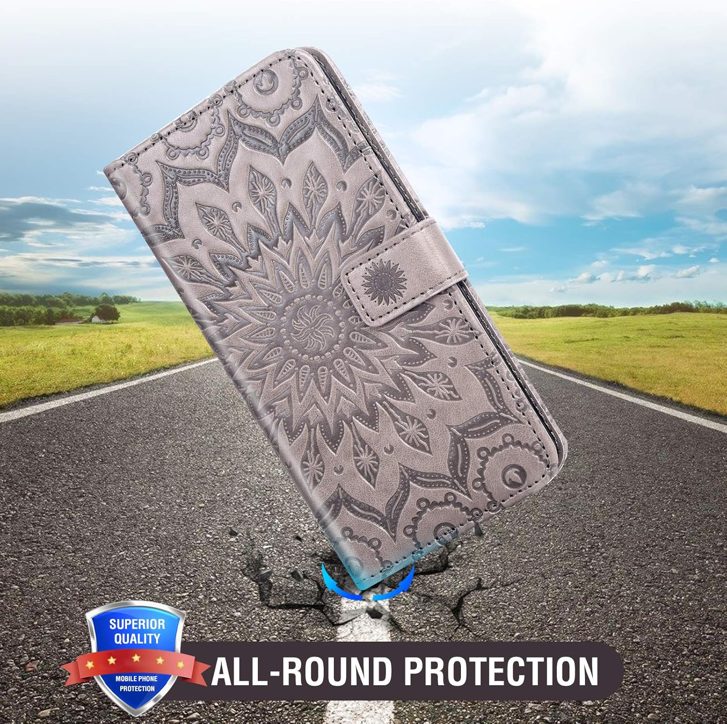 Asuwish Funda de teléfono para Samsung Galaxy S10 con protector de pantalla de vidrio templado, funda magnética de cuero, soporte para tarjetas,