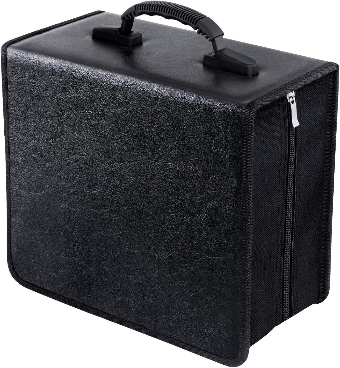 Carpeta para CD y DVD, estuche para CDDVD, carpeta de almacenamiento, capacidad de 400 unidades, estuche de discos de CDDVD, caja de álbum (PU negro)