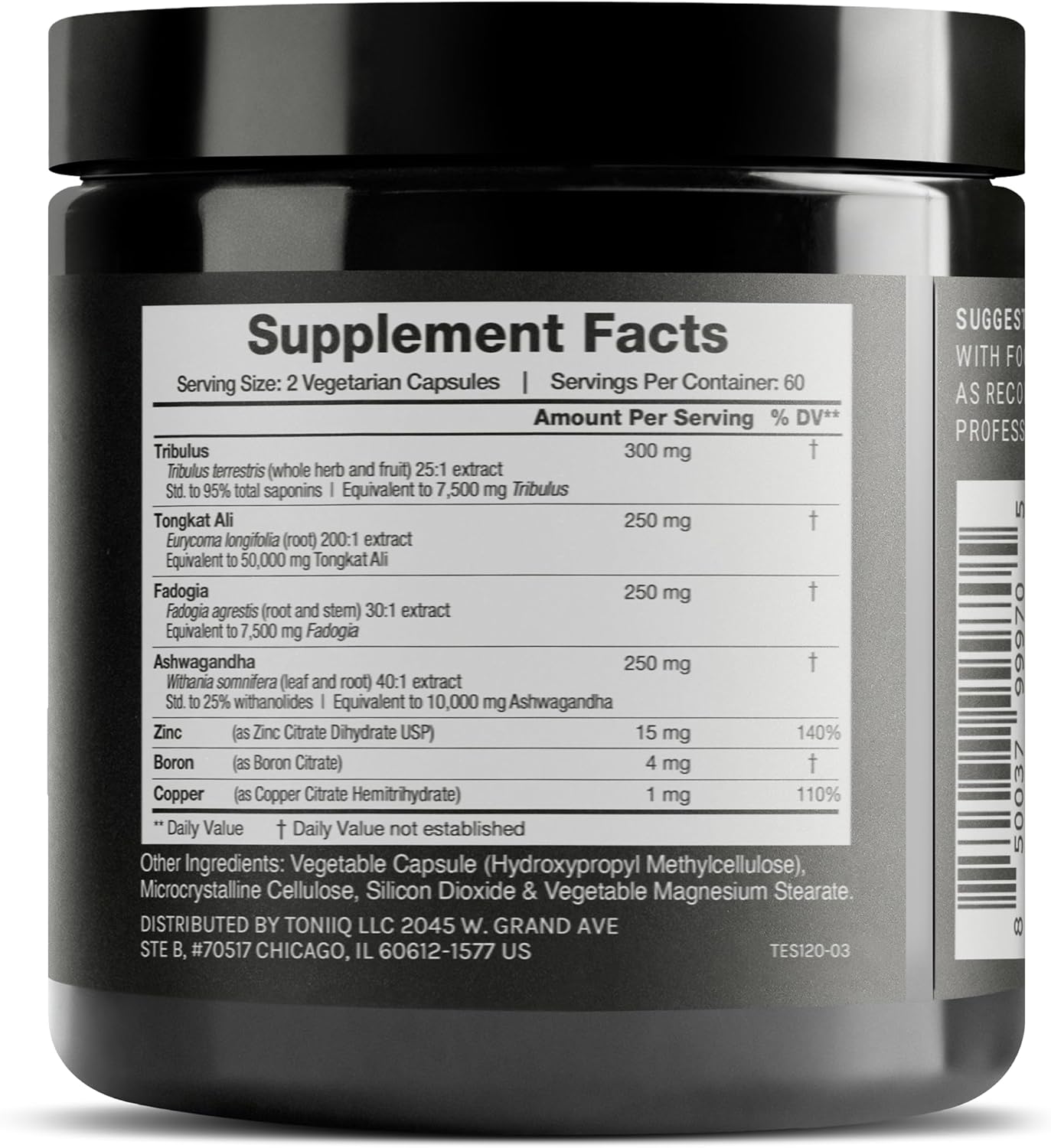 Elite T Formula 75,000 mg Power Cápsulas – Mejoradas con Tribulus (95% de saponinas), 2001 Tongkat Ali, 301 Fadogia, 25% Withanólidos Ashwagandha –