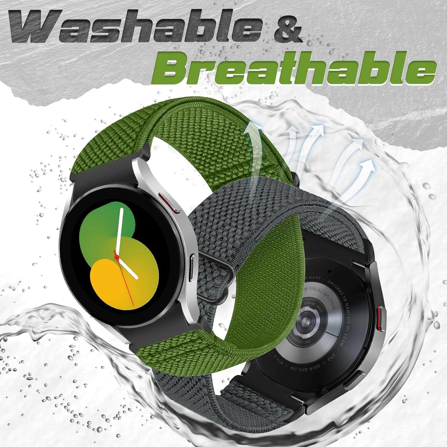Correas elásticas de reloj compatibles con Samsung Galaxy Watch 654 de 1.575 pulgadas, 1.732 pulgadas, Galaxy Watch 6 Classic de 1.732 pulgadas,