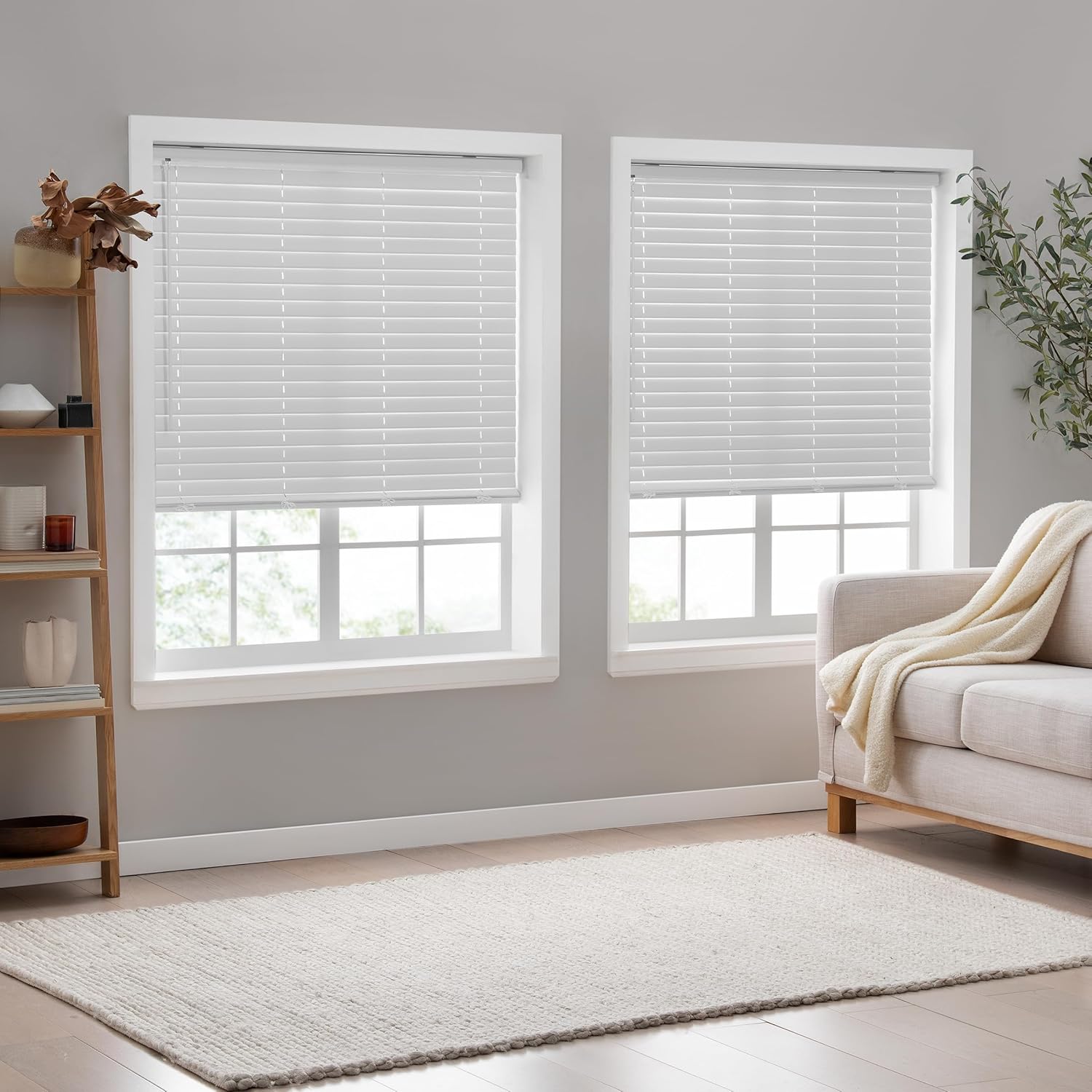 Eclipse Persianas de vinilo de alta calidad de 2 pulgadas para filtrar la luz y privacidad, persianas duraderas de oscurecimiento de habitación para