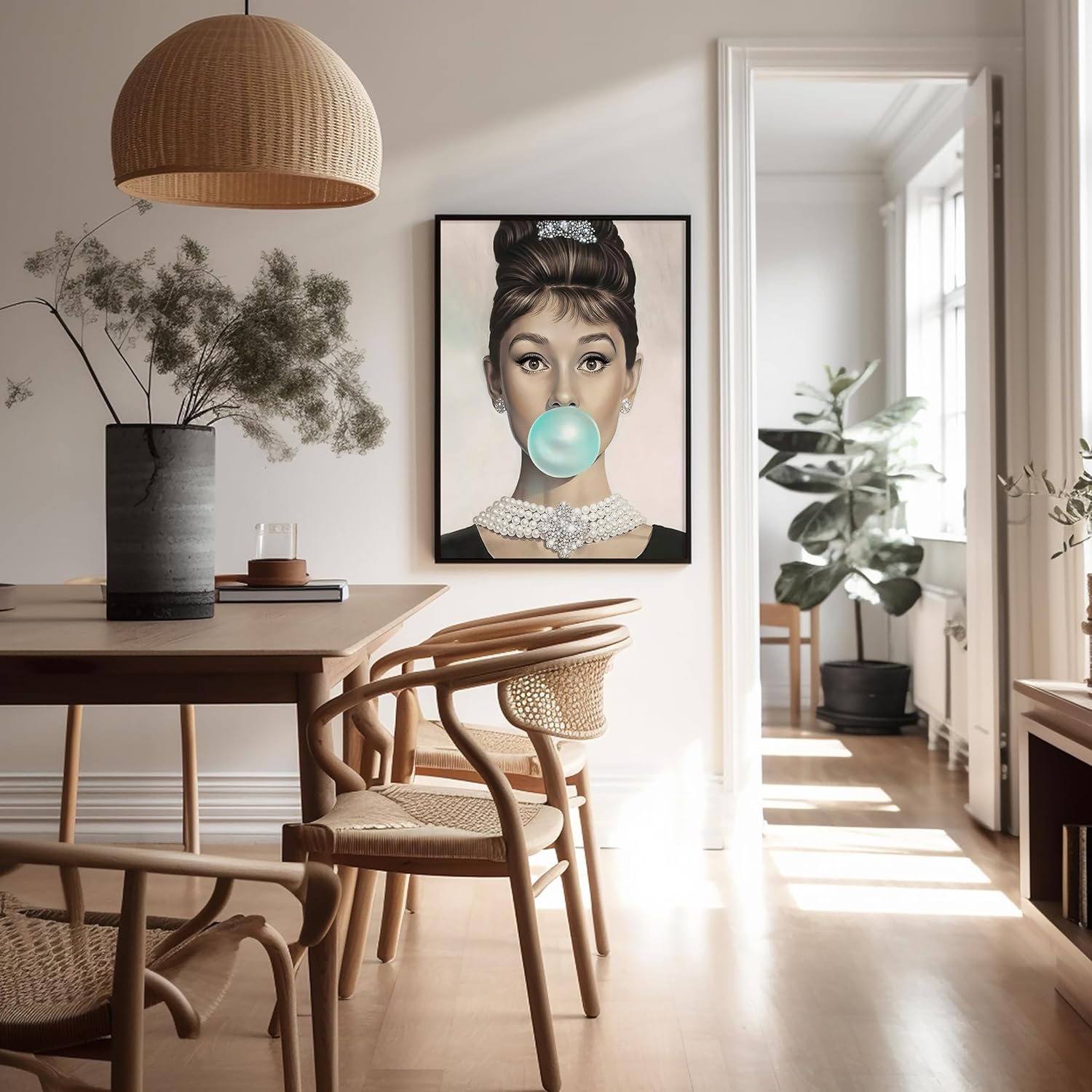 Poster Master Póster Audrey Hepburn  Estampado de goma de mascar  Arte de moda  Arte de joyería  Arte pop  Regalo para hombres y mujeres  Decoración