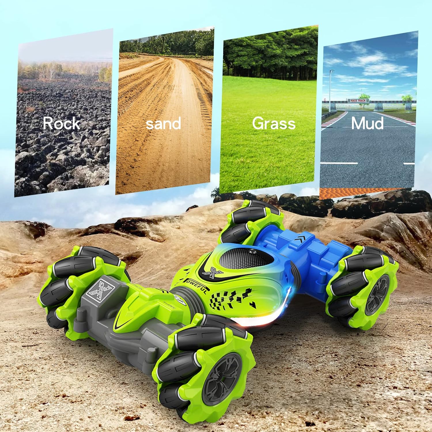 Coches de control remoto 4WD Gesture y dinosaurio de control remoto 2WD, 2.4 G, control remoto, giro todoterreno, barcos a control remoto, juguetes