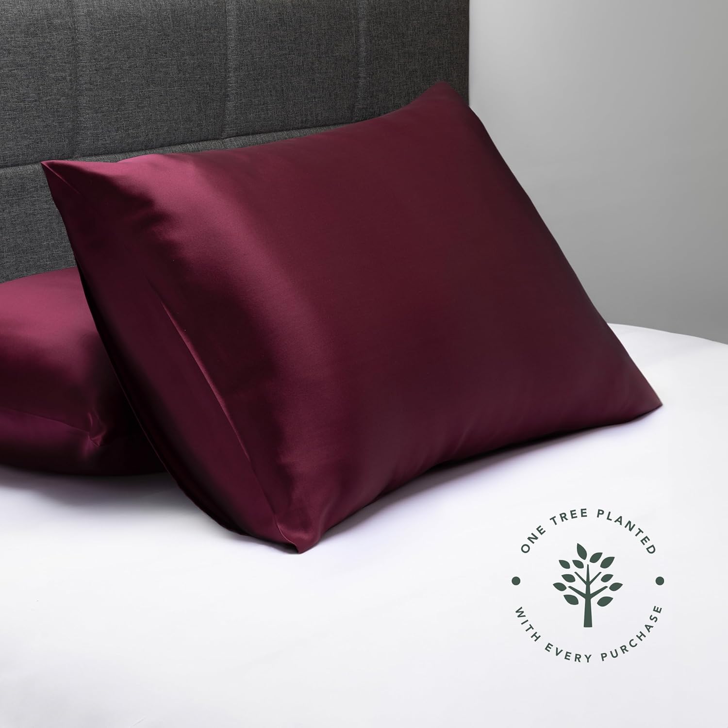 Funda de almohada de lujo Fishers Finery de 0,8 pulgadas. 100% pura seda de morera sello Good housekeeping aprobado., Burgundy