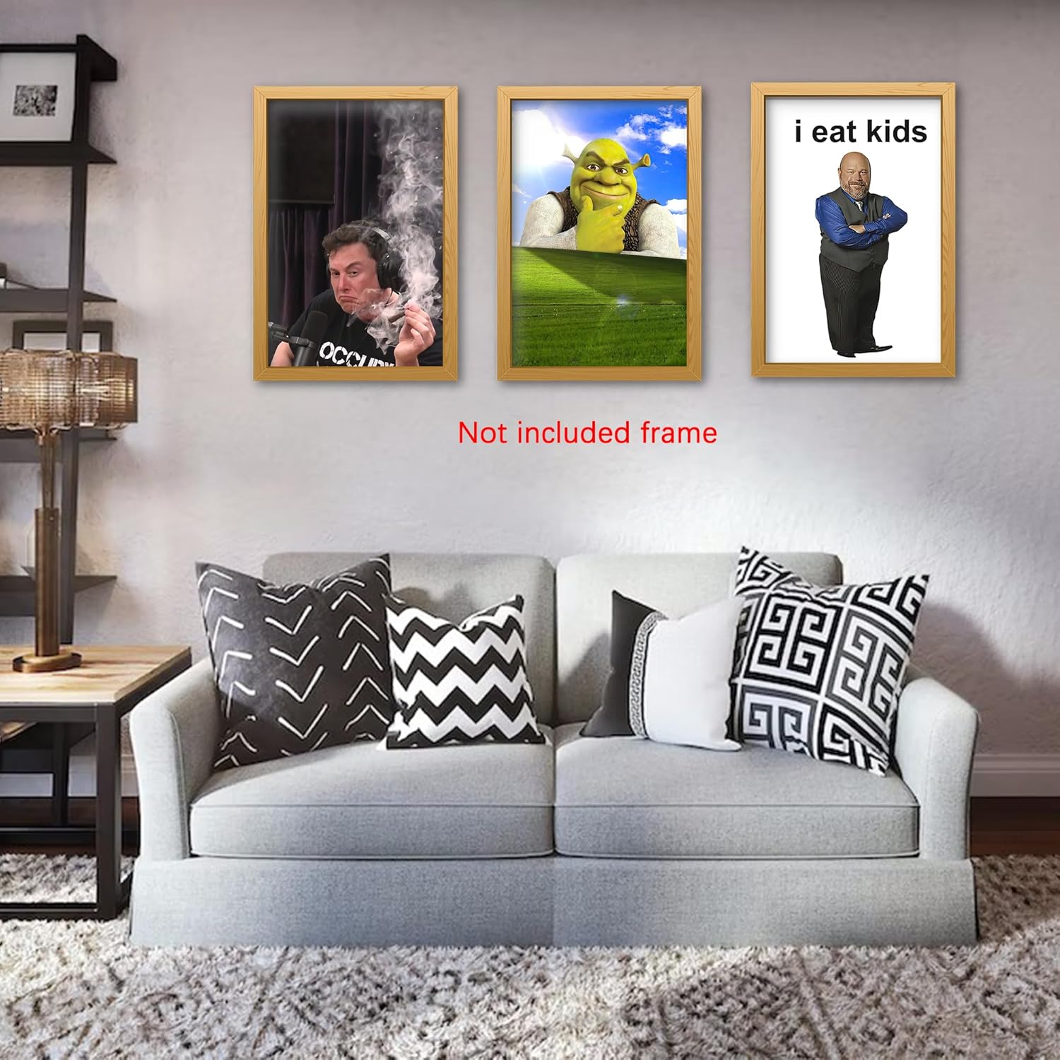 Pounchi Divertidos pósteres de pared con memes (8 piezas) de 11.4 x 16.5 pulgadas, versión sin marco, póster de impresión HD para niños, decoración