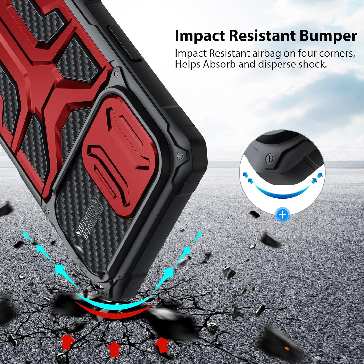 Nillkin Funda para iPhone 14 Pro Max con funda para cámara, funda de grado militar con protección deslizante para el lente de la cámara para hombres