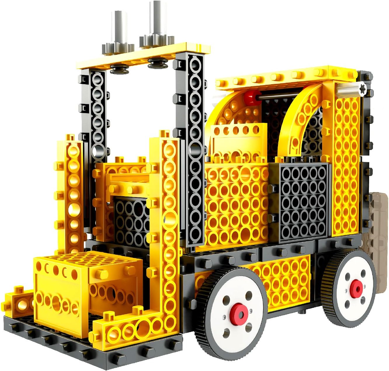 PowerTRC Kit de construcción robótico de vehículo motorizado con control remoto, bloques de construcción con 4 modelos de vehículos diferentes para