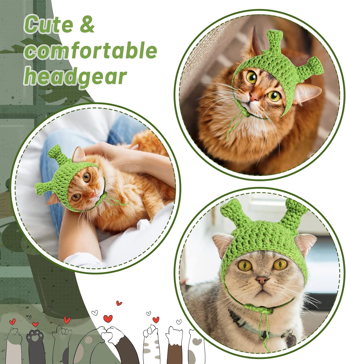 NVTED Sombrero de gato, adorable disfraz de conejo, forma de rana, hecho a mano, de lana de punto, gorra de rinoceronte, sombrero de conejo con