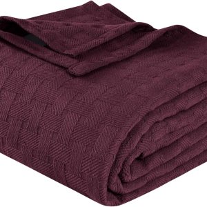 Manta 100% algodón Superior, textura diseño de tejido, para todas las estaciones, Algodón, Ciruela, gemelo Manta 100% algodón Superior, textura diseño de tejido, para todas las estaciones, Algodón, Ciruela, gemelo