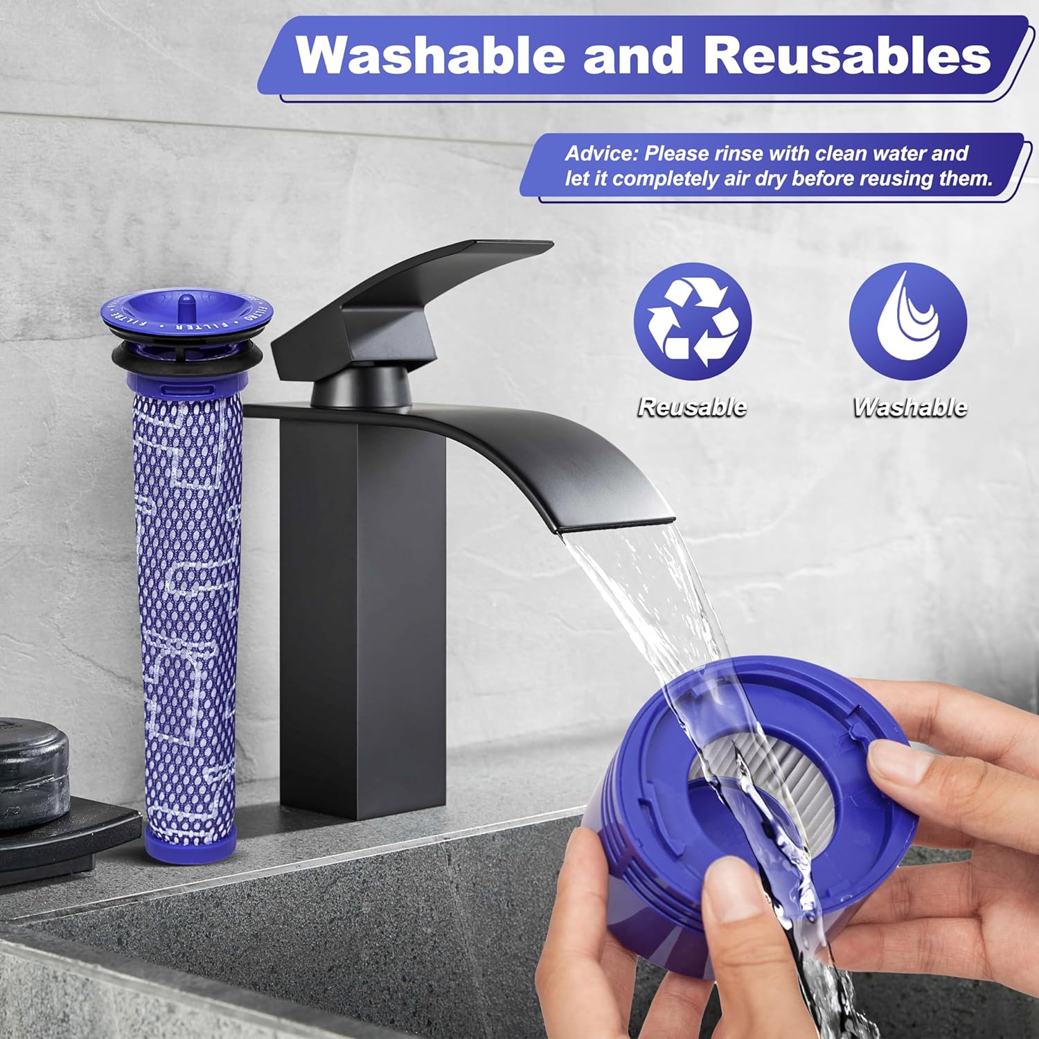 1 prefiltro y 1 kit de repuesto para aspiradora inalámbrica absoluta Dyson V7, V8 Animal y V8, sustituye a la pieza # 965661-01 y 967478-01 – 2