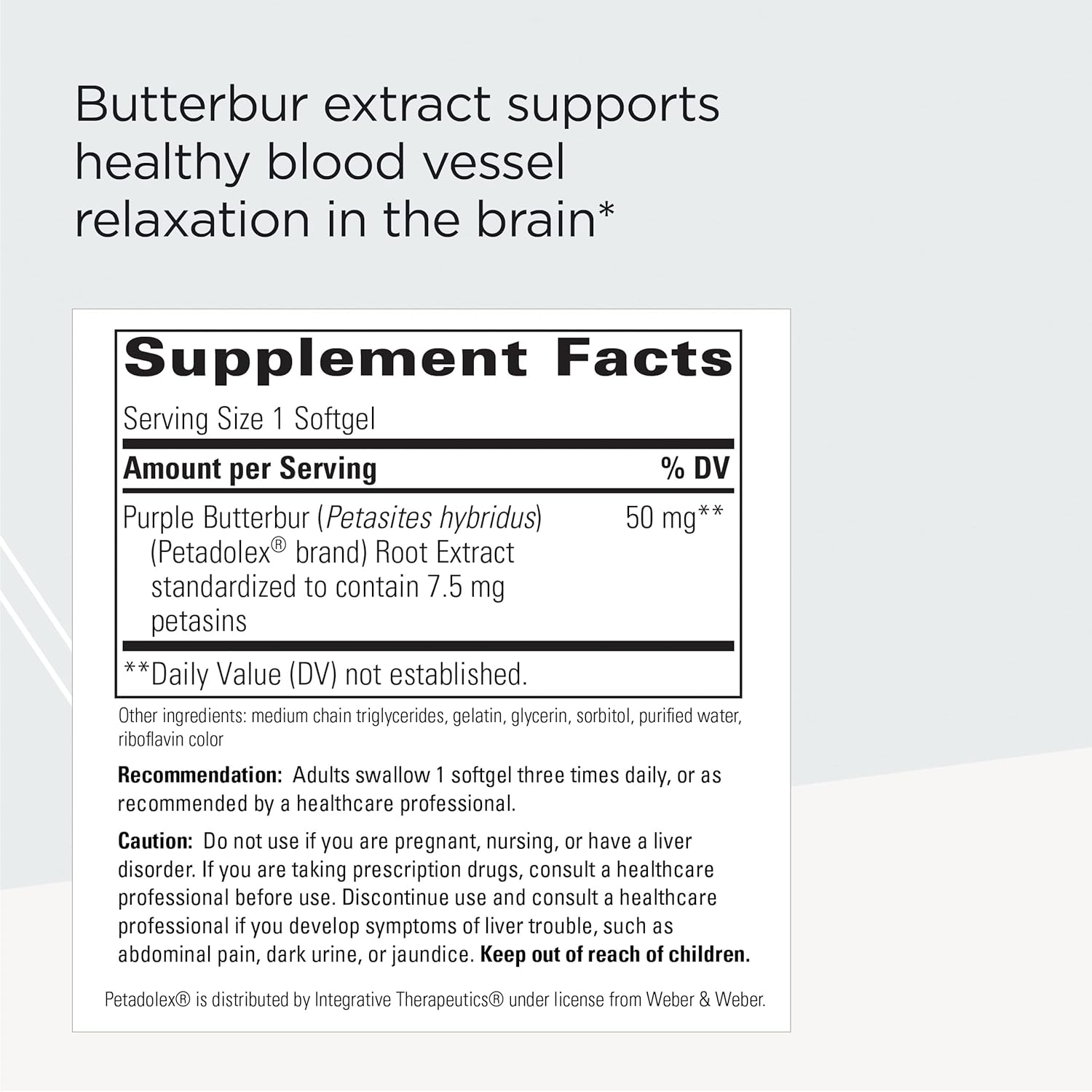 Integrative Therapeutics Petadolex – Extracto de petasita morada – Suplemento dietético para apoyar la relajación saludable de los vasos sanguíneos