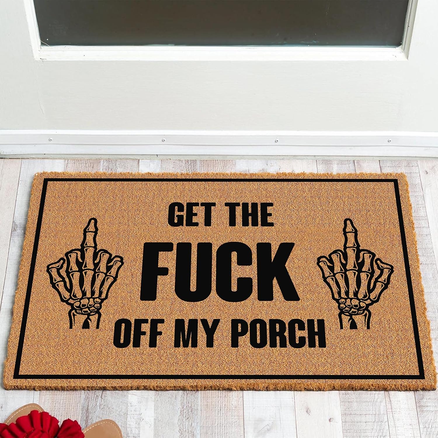Get The Fuck Off My Porch – Tapete divertido con parte trasera de goma antideslizante, tapete de regalo novedoso para exteriores e interiores, 30 x