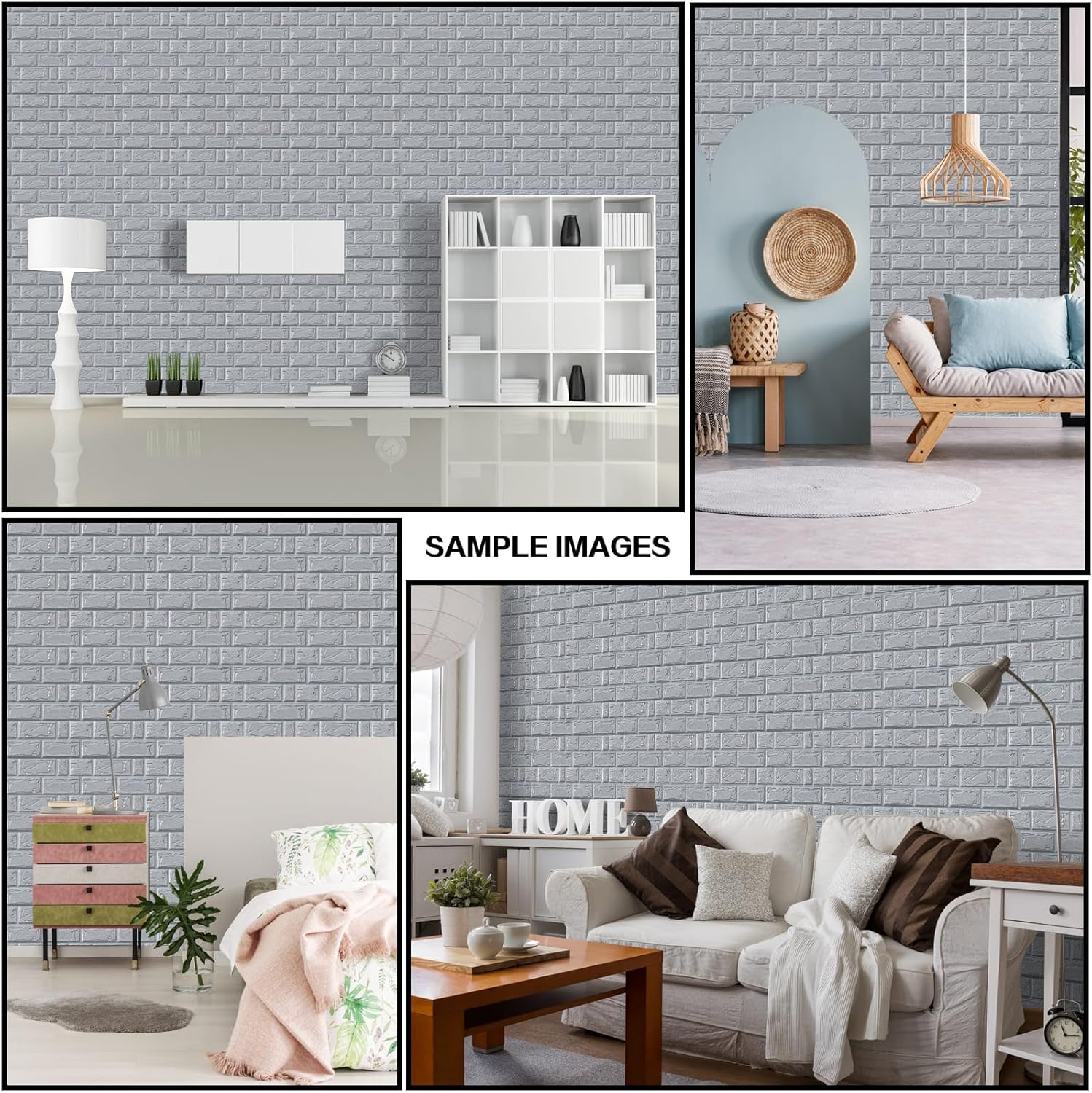 WAPANE Papel tapiz de ladrillo 3D autoadhesivo, 10 paneles de pared autoadhesivos, espuma de polietileno impermeable, pintable, para dormitorio,