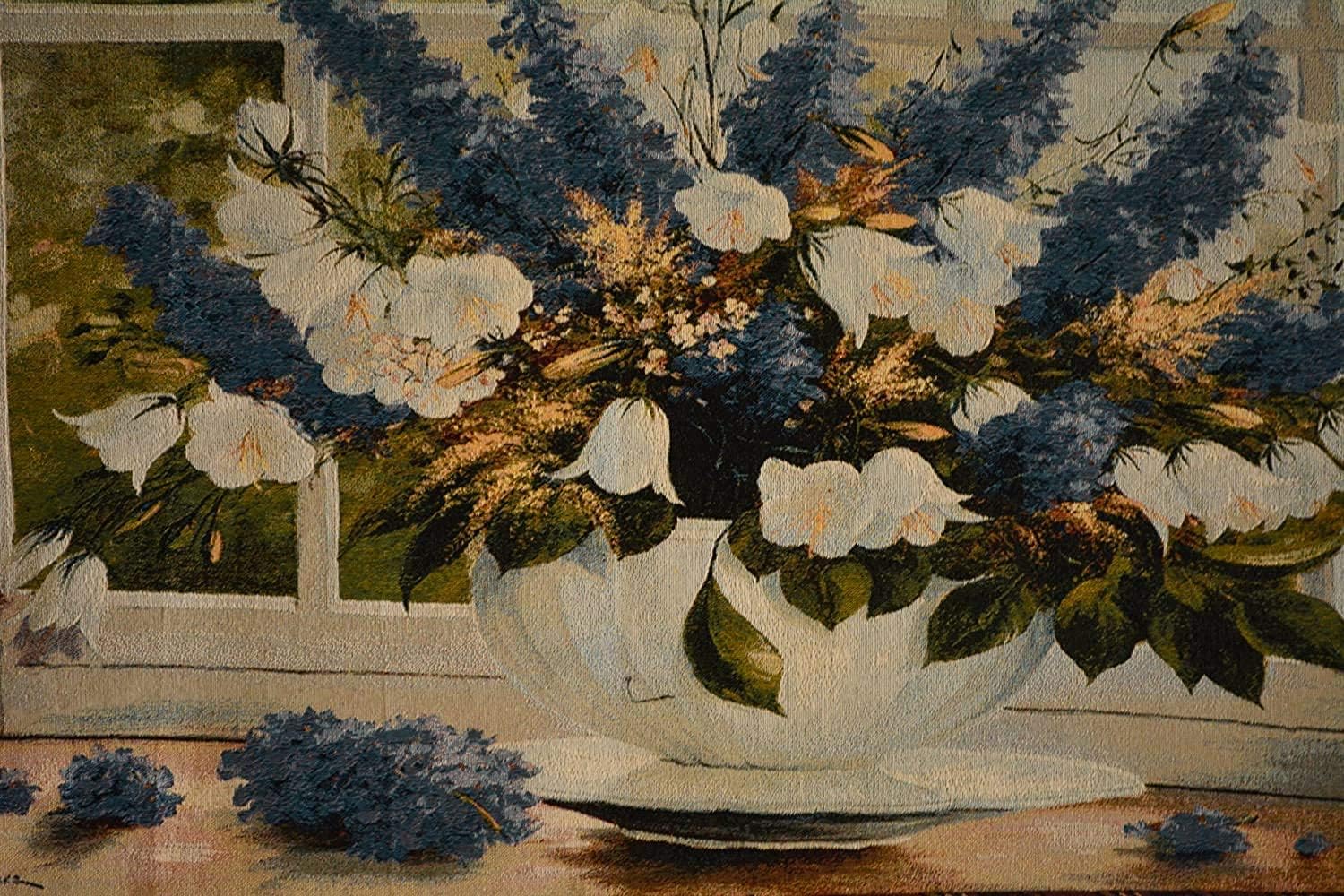 Tache – Tapiz floral de 33 x 24 pulgadas para colgar en la pared con bucles para colgar en la pared