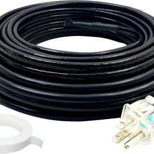 MAXKOSKO Cable de calor de tubo autorregulador para protección contra congelación de tuberías, canaleta de techo, cable de calefacción para deshielo MAXKOSKO Cable de calor de tubo autorregulador para protección contra congelación de tuberías, canaleta de techo, cable de calefacción para deshielo