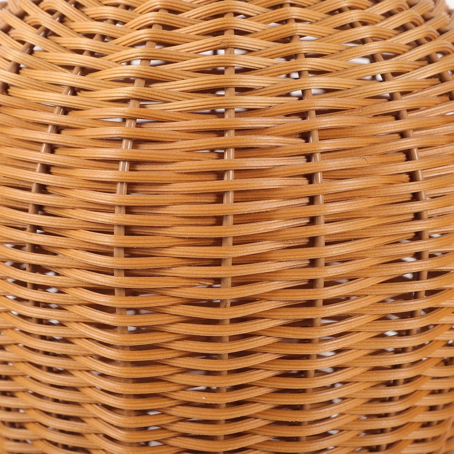 TEHAUX Florero de madera de mimbre, florero de mimbre vintage, jarrón de flores tejidas, jarrón de flores de paja, jarrón rústico de estilo japonés,